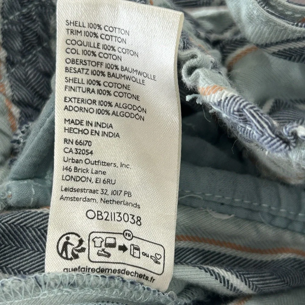 Free People Marielle Pull On Pants Boho XS Crop Stripe Straight Leg Coastal Vaca - Picture 9 of 10